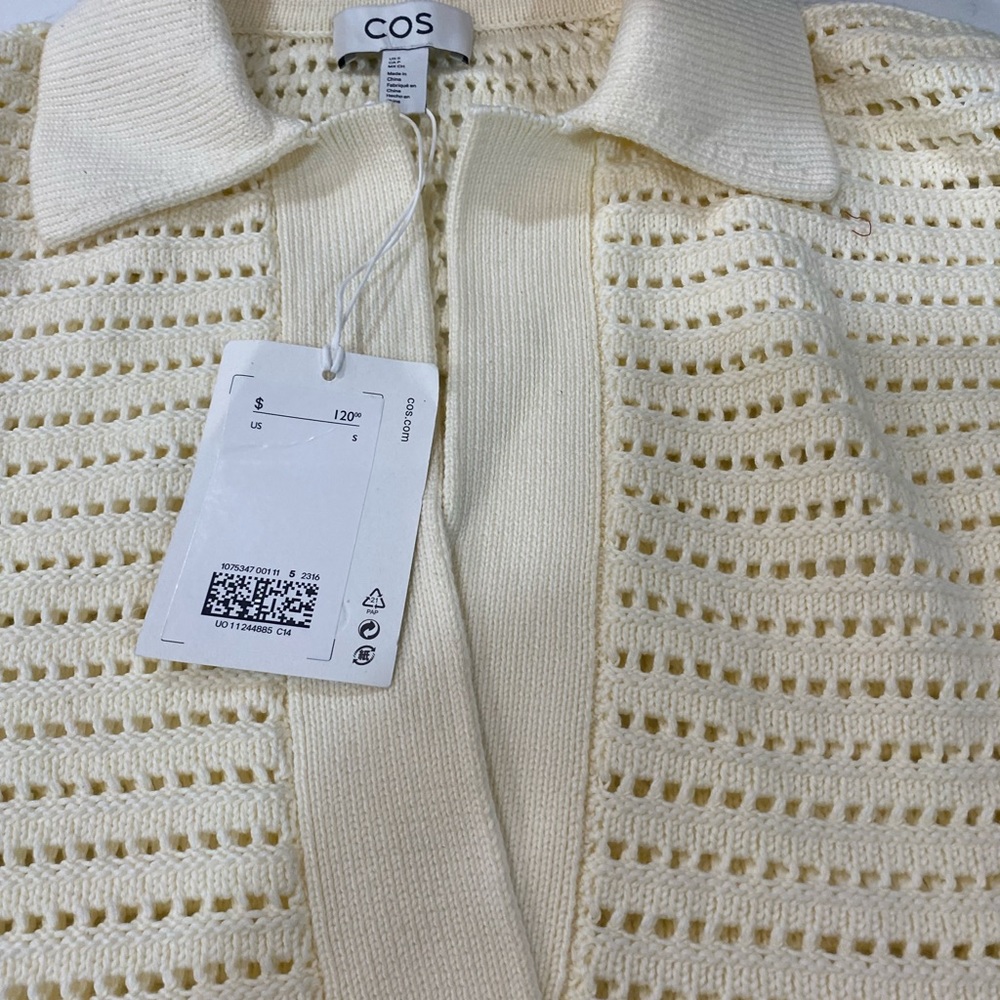 COS Oversized Open-Knit Cotton Top SZ S. NWT